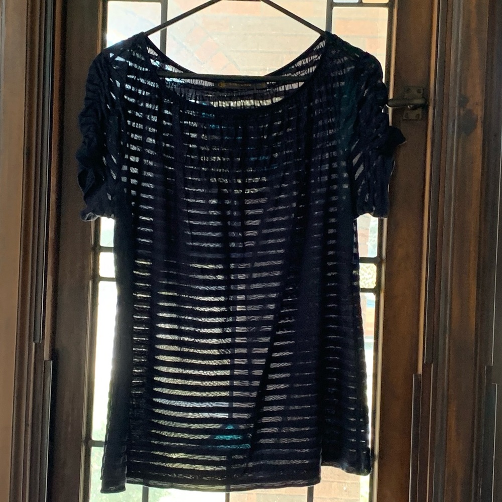 Sheer navy blue top